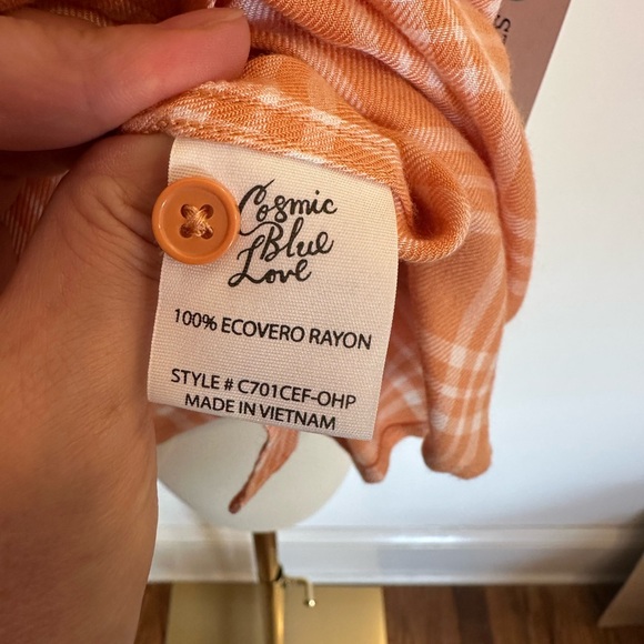 Cosmic Blue Ava Button Down Blouse - Picture 3 of 6